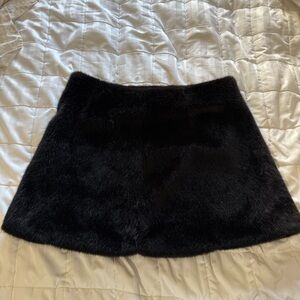 WeWoreWhat Black Faux Fur Mini Skirt